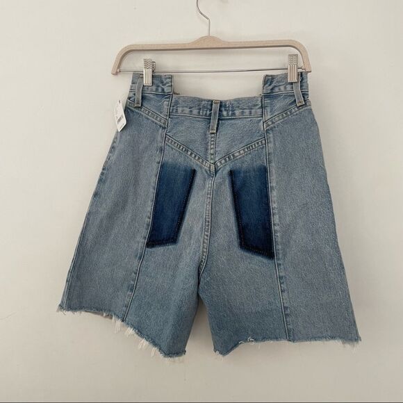Agolde Sky Blue Denim Shorts - Picture 9 of 12